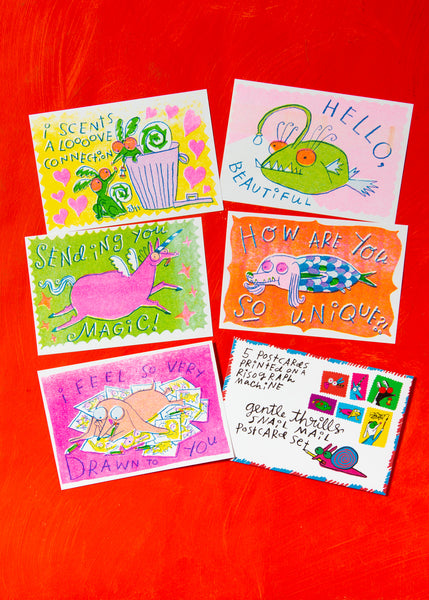 snail mail postcard set