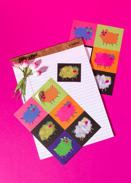 silly lambs sticker sheet