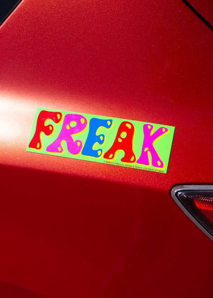 green FREAK bumper sticker