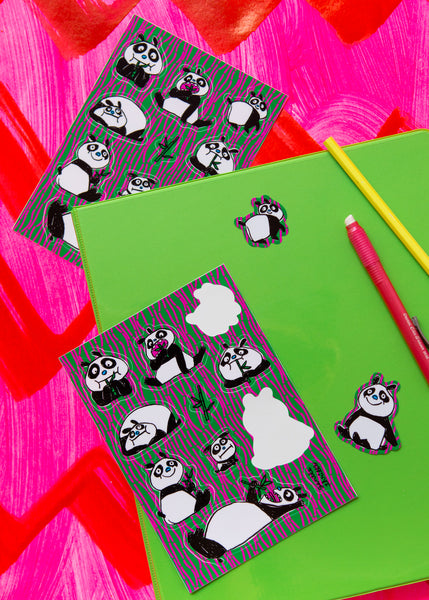 pandas sticker sheet
