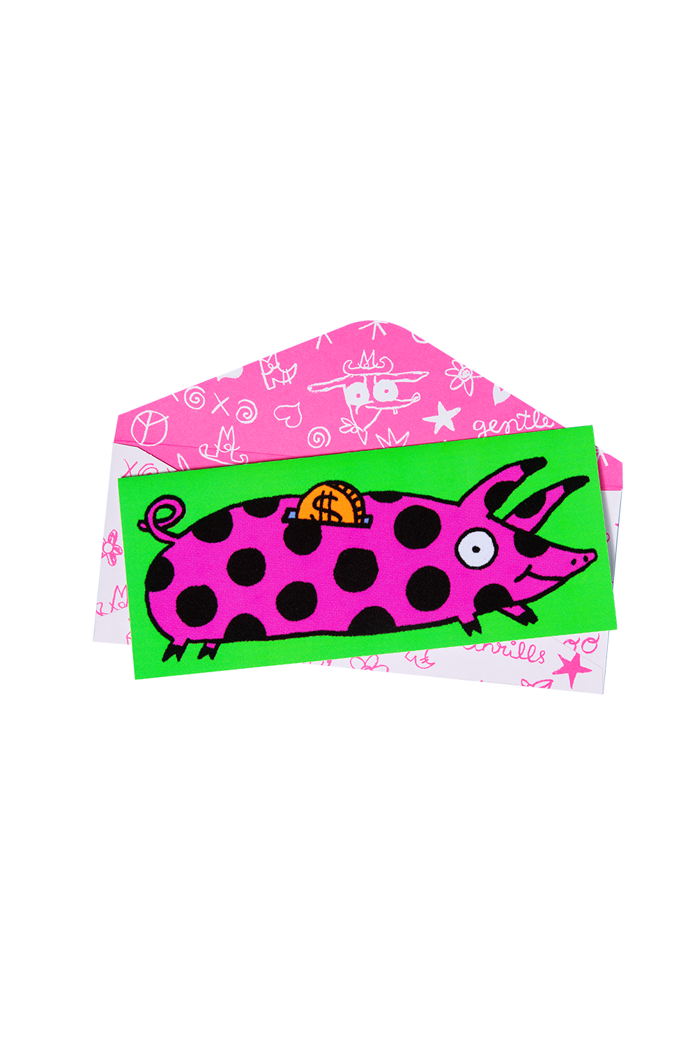 fuzzy piggy bank card | gentle thrills