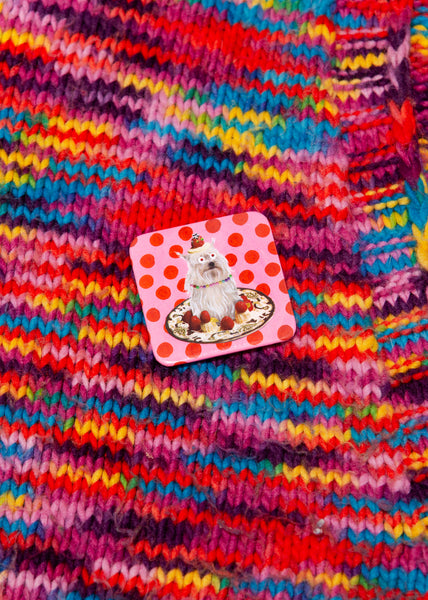 queen of puddings pinback button