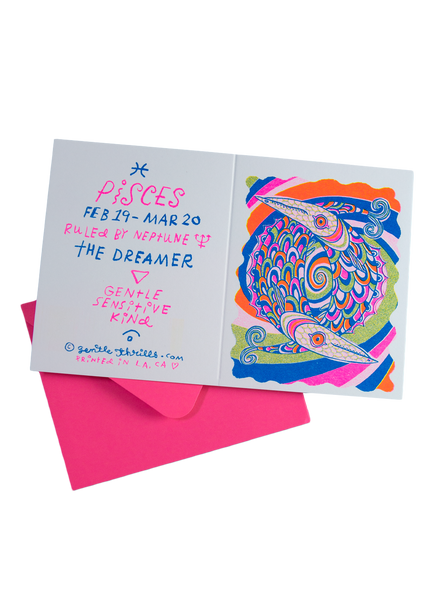 pisces risograph card